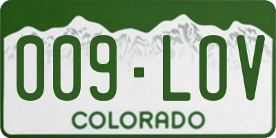 CO license plate 009LOV