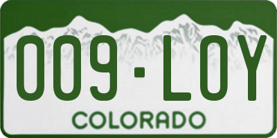 CO license plate 009LOY