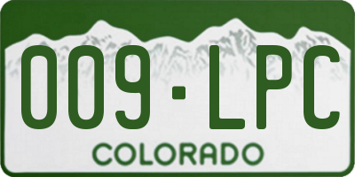 CO license plate 009LPC