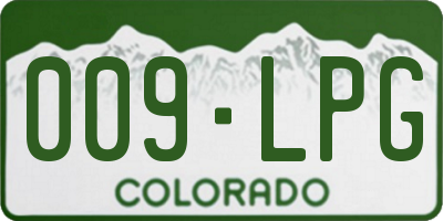 CO license plate 009LPG