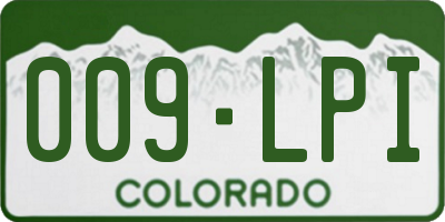 CO license plate 009LPI