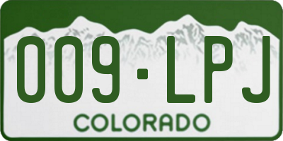 CO license plate 009LPJ