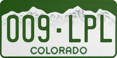 CO license plate 009LPL