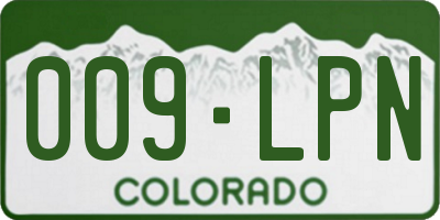 CO license plate 009LPN