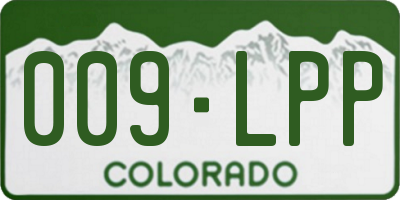 CO license plate 009LPP