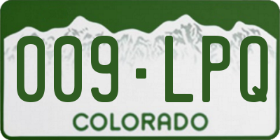 CO license plate 009LPQ