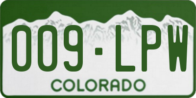CO license plate 009LPW