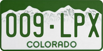 CO license plate 009LPX