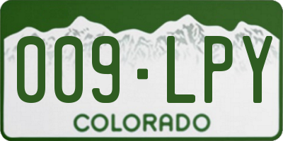 CO license plate 009LPY