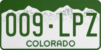 CO license plate 009LPZ