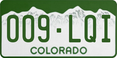 CO license plate 009LQI