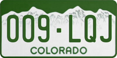 CO license plate 009LQJ