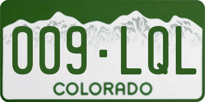CO license plate 009LQL