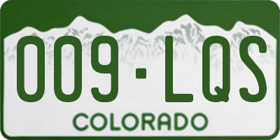 CO license plate 009LQS