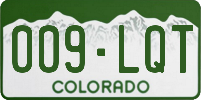 CO license plate 009LQT