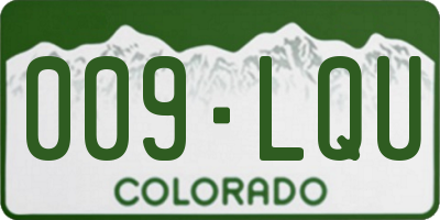 CO license plate 009LQU