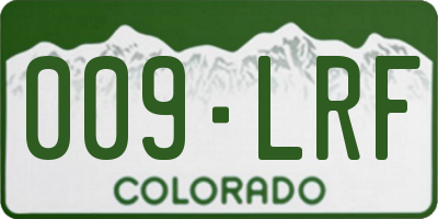 CO license plate 009LRF