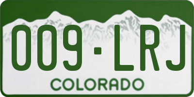 CO license plate 009LRJ