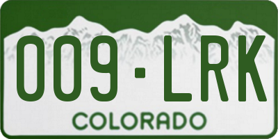 CO license plate 009LRK