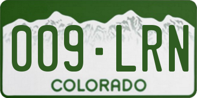 CO license plate 009LRN