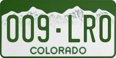 CO license plate 009LRO