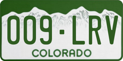 CO license plate 009LRV