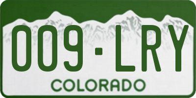 CO license plate 009LRY