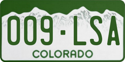 CO license plate 009LSA