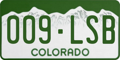 CO license plate 009LSB