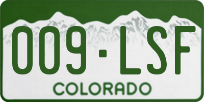 CO license plate 009LSF