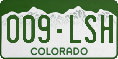 CO license plate 009LSH