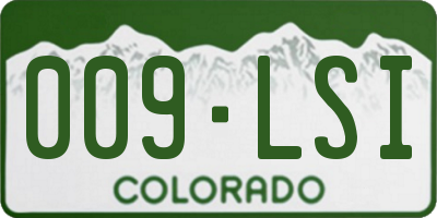 CO license plate 009LSI