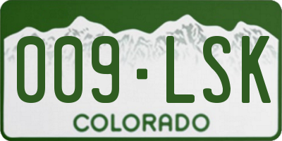 CO license plate 009LSK