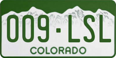 CO license plate 009LSL