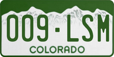 CO license plate 009LSM