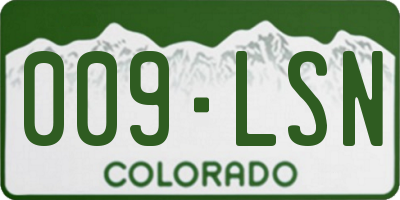 CO license plate 009LSN