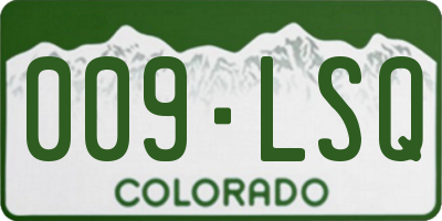 CO license plate 009LSQ