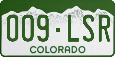 CO license plate 009LSR