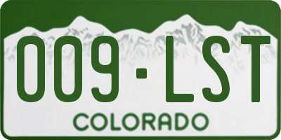 CO license plate 009LST