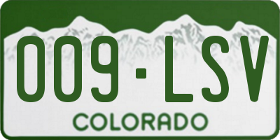 CO license plate 009LSV
