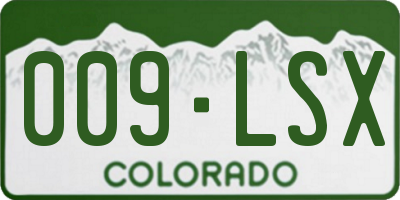 CO license plate 009LSX