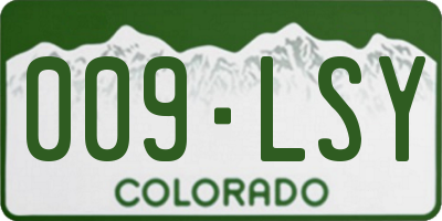 CO license plate 009LSY