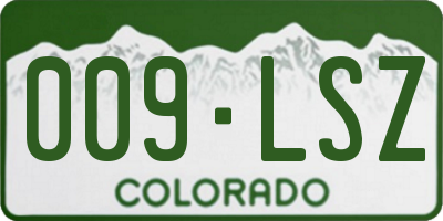 CO license plate 009LSZ