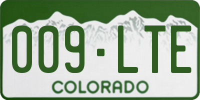 CO license plate 009LTE