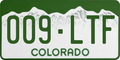 CO license plate 009LTF