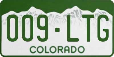 CO license plate 009LTG