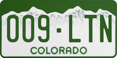 CO license plate 009LTN