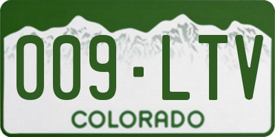 CO license plate 009LTV