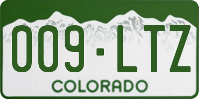 CO license plate 009LTZ