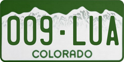 CO license plate 009LUA